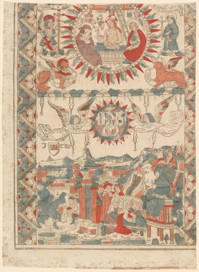 Heiliger Bonaventura kommt an und predigt in Lyon, 1480-1490 von Unbekannt