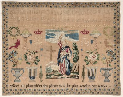 Stickmustertuch, 1800er Jahre von Unbekannt