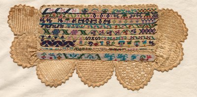 Stickmustertuch Fragment, 1800er Jahre von Unbekannt