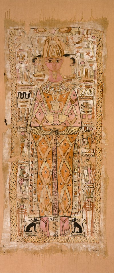 Schleier von Nespawtytawy, in Hieroglyphen beschriftet, 2. Jahrhundert von Unbekannt