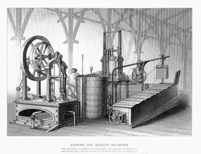 Siebe und Harrisons patentierte Eismaschine, 1862 von Unbekannt