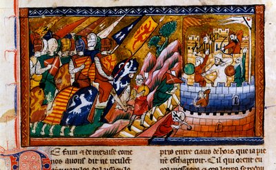 Belagerung von Antiochia, um 1097, 14. Jahrhundert von Unbekannt