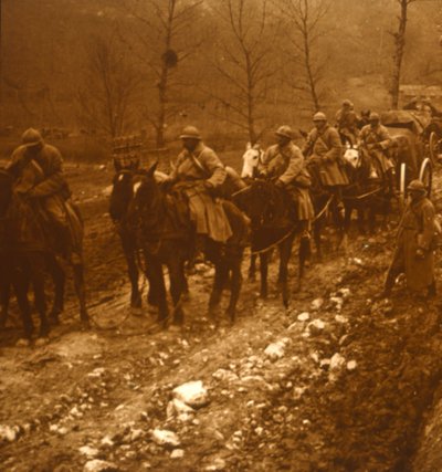 Soldaten in Bewegung, ca. 1914-1918 von Unbekannt