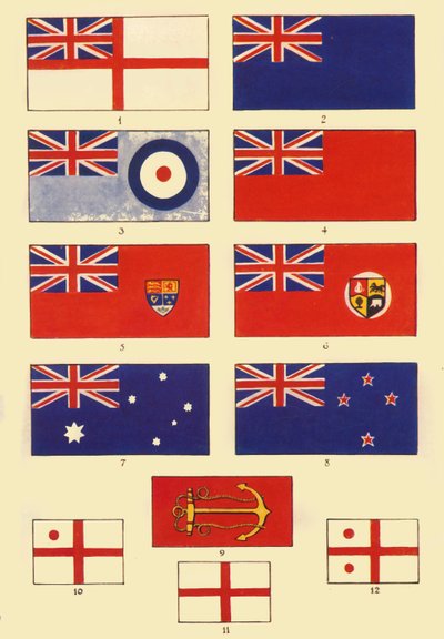Einige Fahnen von Großbritannien und dem Commonwealth, ca. 1948 von Unbekannt