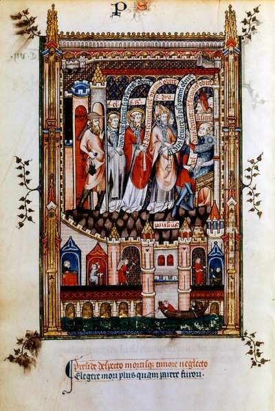 St. Denis wird zu Sisinnius gebracht, 1317 von Unbekannt