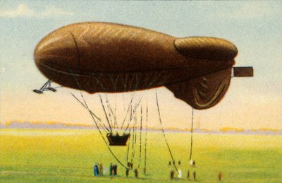 Stromlinienförmiger Sperrballon mit Korb, 1918, 1932 von Unbekannt