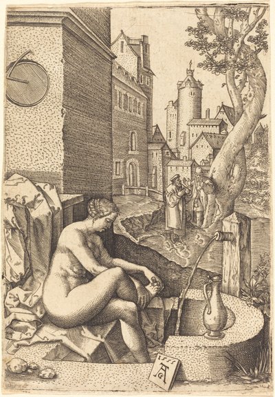 Susanna von den beiden Alten überrascht, 1555 von Unbekannt