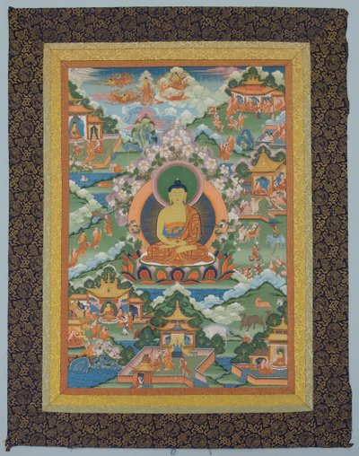 Tangka mit Buddha, 19. Jahrhundert von Unbekannt