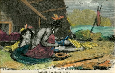 Tätowierung eines Maori-Häuptlings, spätes 19. Jahrhundert von Unbekannt