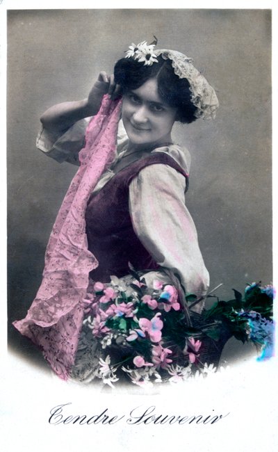 Tendre Souvenir, französische Postkarte von Unbekannt