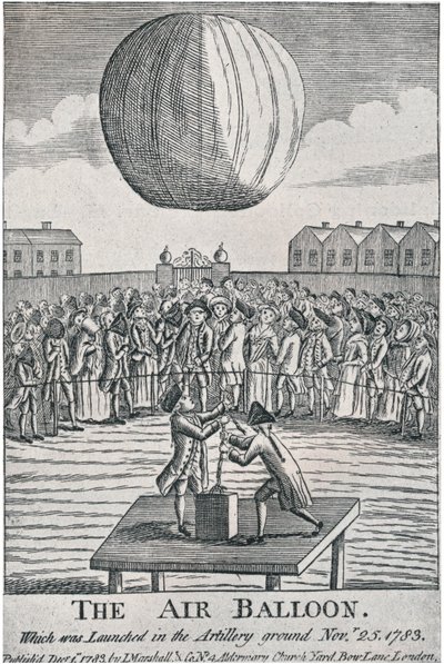 Der Heißluftballon, 1783 von Unbekannt