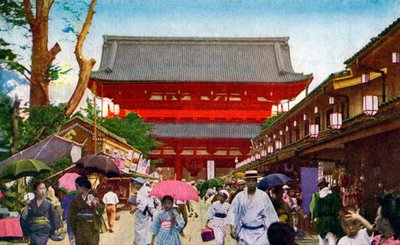 Der Asakusa Kannon Tempel, Tokio, Japan, 20. Jahrhundert von Unbekannt