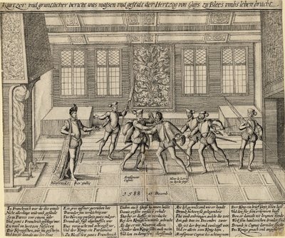 Die Ermordung des Herzogs von Guise, 1588 von Unbekannt
