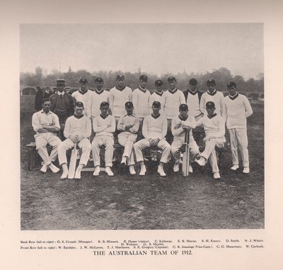 Das australische Cricket-Team von 1912 von Unbekannt