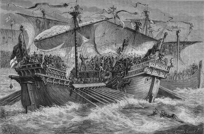Die Schlacht von Dover, 24. August 1217, ca. 1880 von Unbekannt
