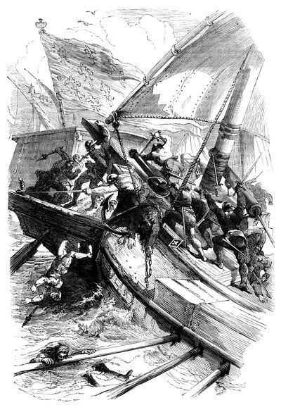 Die Schlacht von Sluys, 24. Juni 1340 von Unbekannt