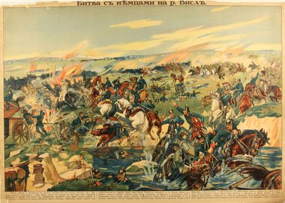 Die Schlacht am Weichsel-Fluss, 1915 von Unbekannt