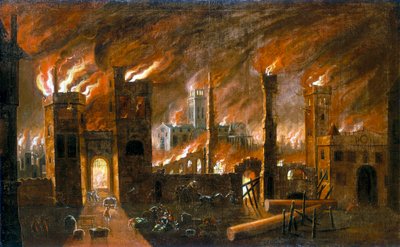 Das Große Feuer von London, 1666 von Unbekannt