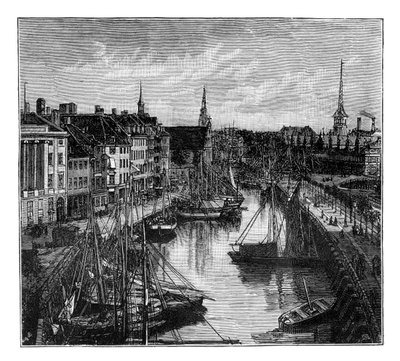 Der Hafen, Kopenhagen, Dänemark von Unbekannt