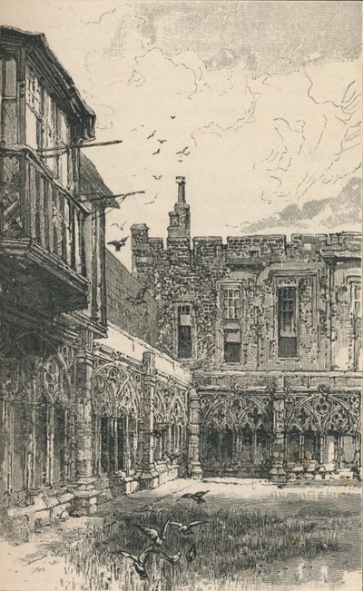 Die äußeren Kreuzgänge und Anne Boleyns Fenster, 1895 von Unbekannt