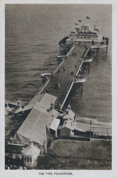 Der Pier, Folkestone, spätes 19. bis frühes 20. Jahrhundert von Unbekannt