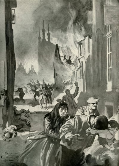 Die Plünderung von Löwen, 1919 von Unbekannt