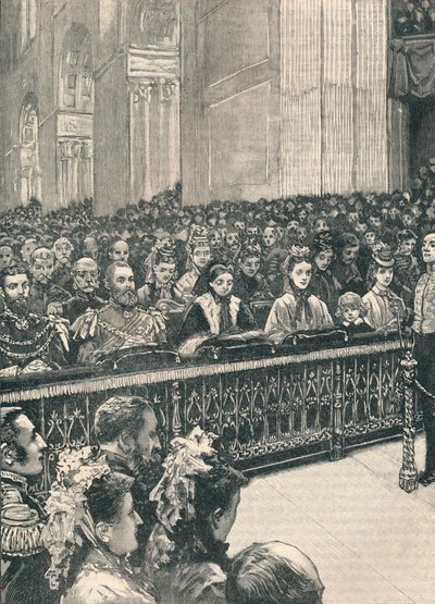 Der Dankgottesdienst in der St. Pauls Kathedrale, 1906 von Unbekannt