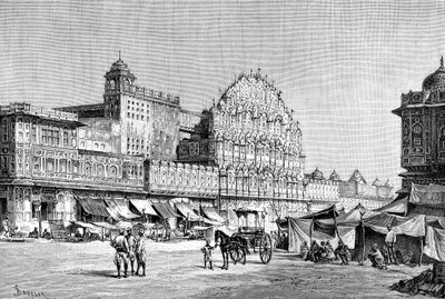 Die Hauptstraße in Jaipur, Indien, 1895 von Unbekannt