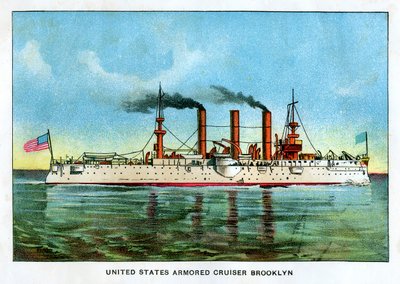 Gepanzerter Kreuzer der Vereinigten Staaten Brooklyn, um 1890er von Unbekannt