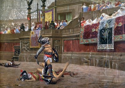 Mit einem gedrehten Daumen, Pollice Verso, 1872 von Unbekannt