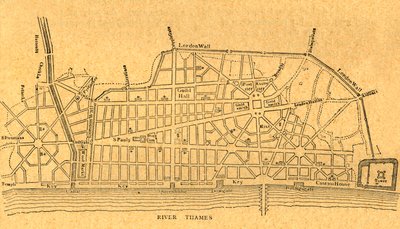 Wrens Plan zum Wiederaufbau Londons, 1897 von Unbekannt