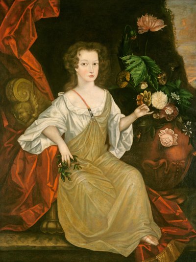 Junge Frau mit einem Schmetterling, ca. 1710 von Unbekannt