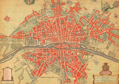 Karte von Paris aus dem 18. Jahrhundert von Unbekannter Künstler