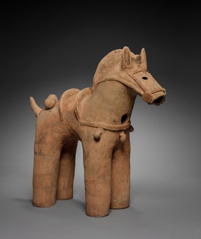 Geschirrtes Haniwa-Pferd, 400er-500er Jahre von Unbekannt