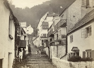 Clovelly, Torridge, Devon, UK (s/w Foto) von Unbekannter Künstler