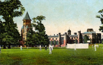 Cricketspiel an der Rugby School, um 1908 von Unbekannter Künstler