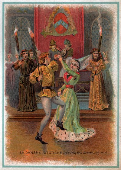 Tanz mit der Fackel (Lithographie, ca. 1900) von Unbekannter Künstler