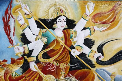 Göttin Durga besiegt das Böse, Kathmandu, Nepal von Unbekannt