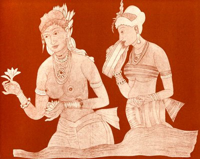 Indische Prinzessin mit einem Dienstmädchen von Unbekannter Künstler