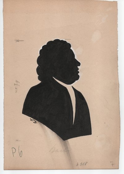 Johann Sebastian Bach (1685-1750) (ca. 1850, Silhouette) von Unbekannter Künstler