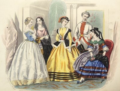 Damenmode aus Paris, ca. 1860 von Unbekannter Künstler