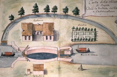 Schleuse am Canal du Midi von Unbekannter Künstler