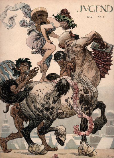 Mythologische Figuren spielen Musik von Unbekannter Künstler