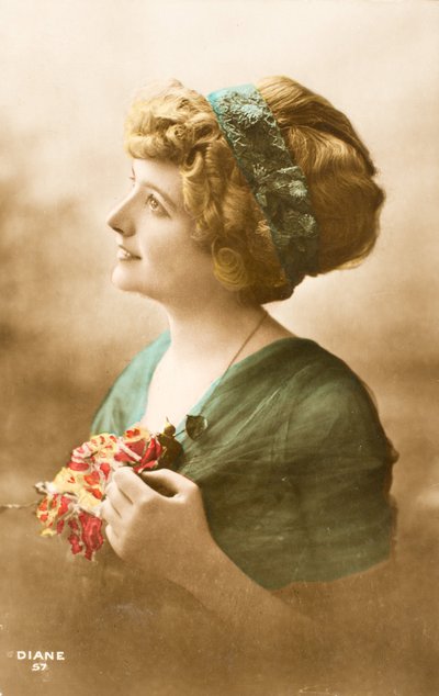 Alte Postkarte Diana Frau Belle Epoque von William M. Timlin