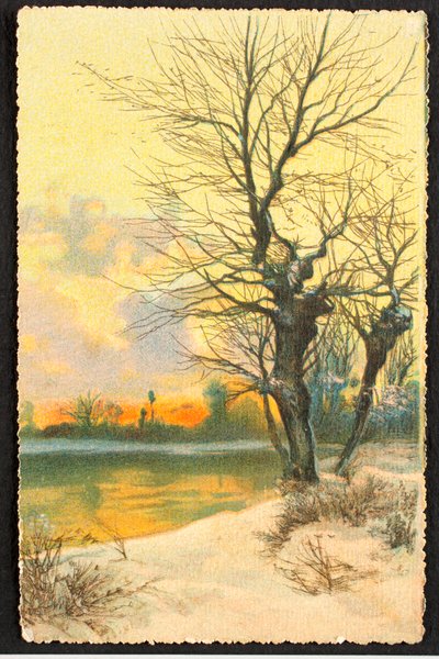 Alte Postkarte Winterlandschaft von Unbekannt