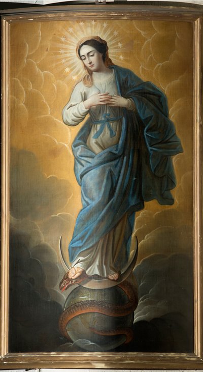 Pfarrkirche (Parochiekerk Onze-Lieve-Vrouw). Innenraum. Gemälde von Unbekannter Künstler
