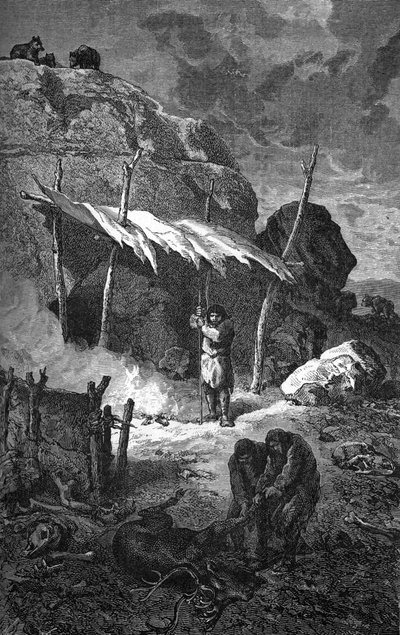 Prähistorie: Menschliche Behausung von Unbekannter Künstler