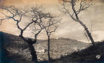 Blick auf die toskanische Landschaft von Unbekannter Künstler