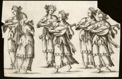 Frauen, die Lauten spielen von Unbekannt
