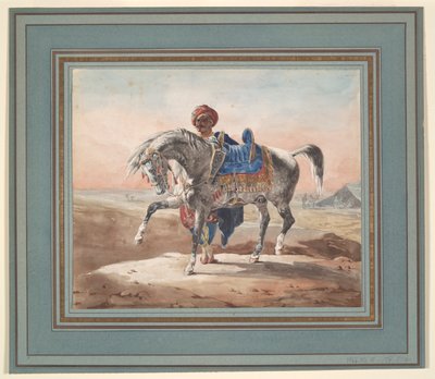 Araber neben einem Pferd von Unknown